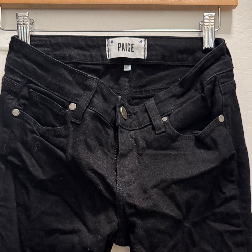 PAIGE Skinny Peg Black Jeans